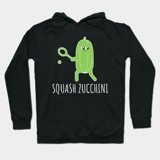 Squash Zucchini Funny Zucchini Playing Squash Hoodie